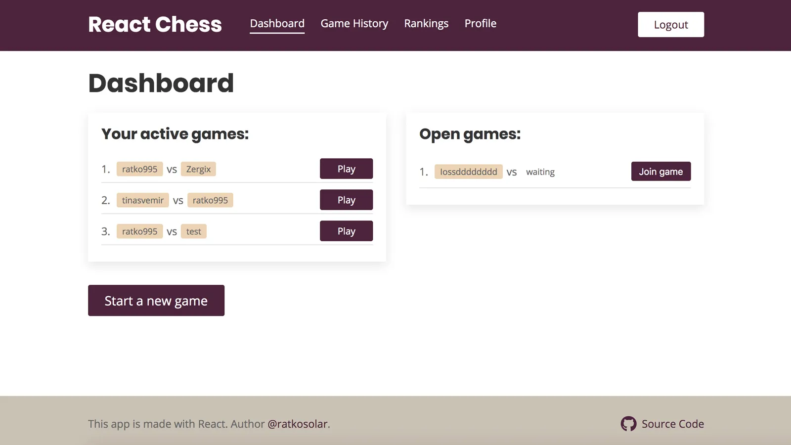 React Chess screenshot 2 of 3